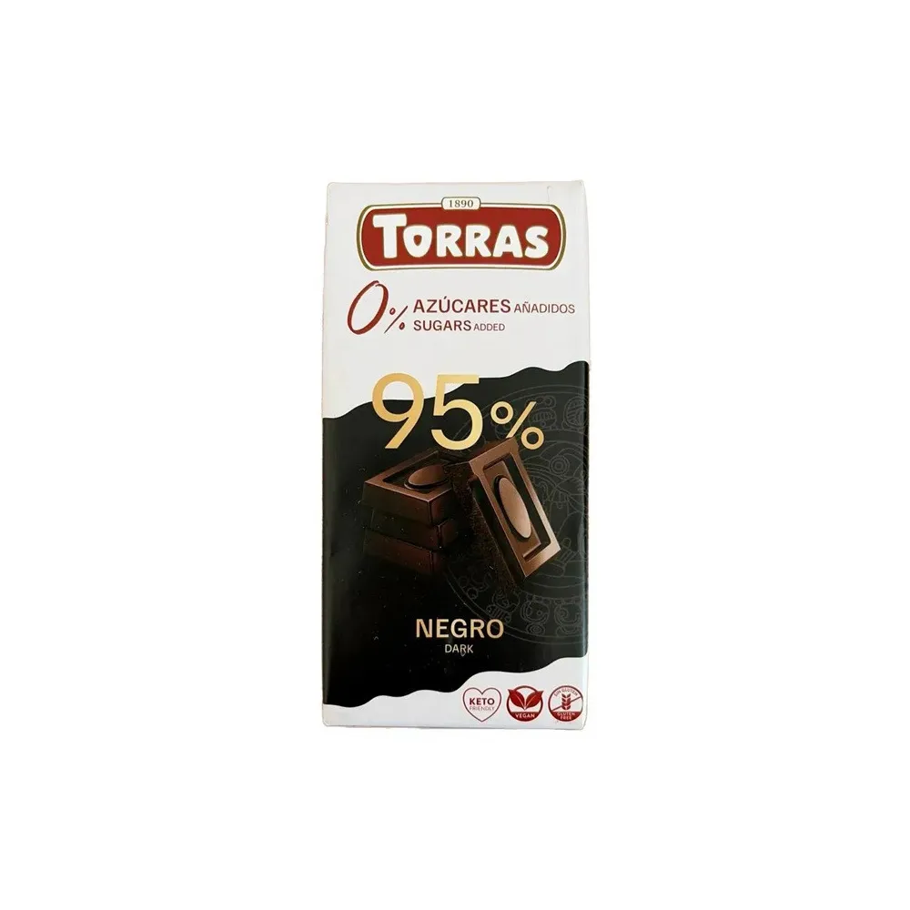 Шоколад Torras 0%sugars 95% Negro 75гр  арт. 10387 