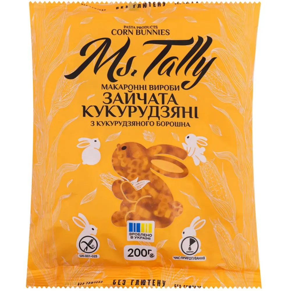 Макарони Tally Зайчата  кукурудзяні 200гр  арт. 08877 