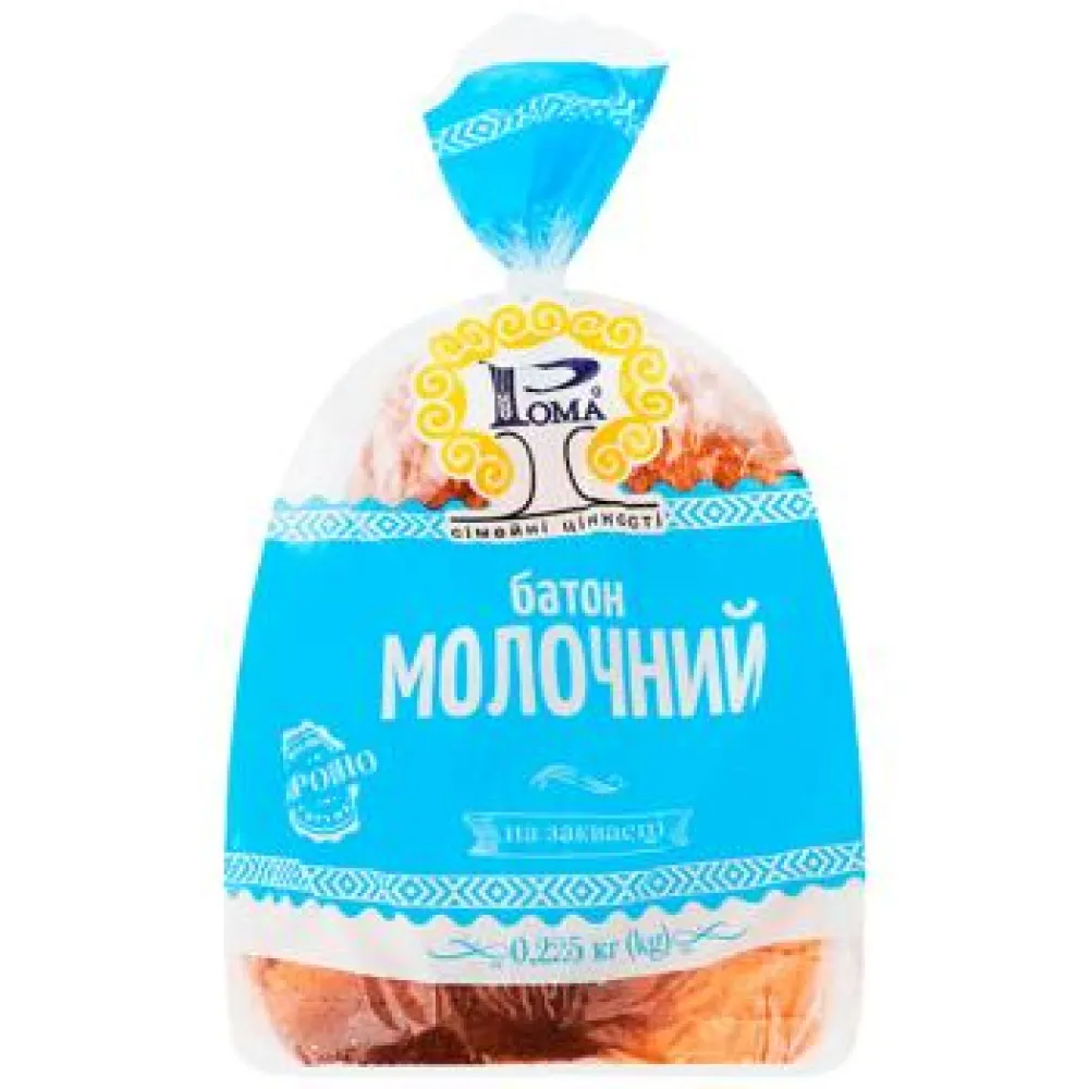 Батон НБХЗ молочний (наріз) 200гр  арт. 10005 