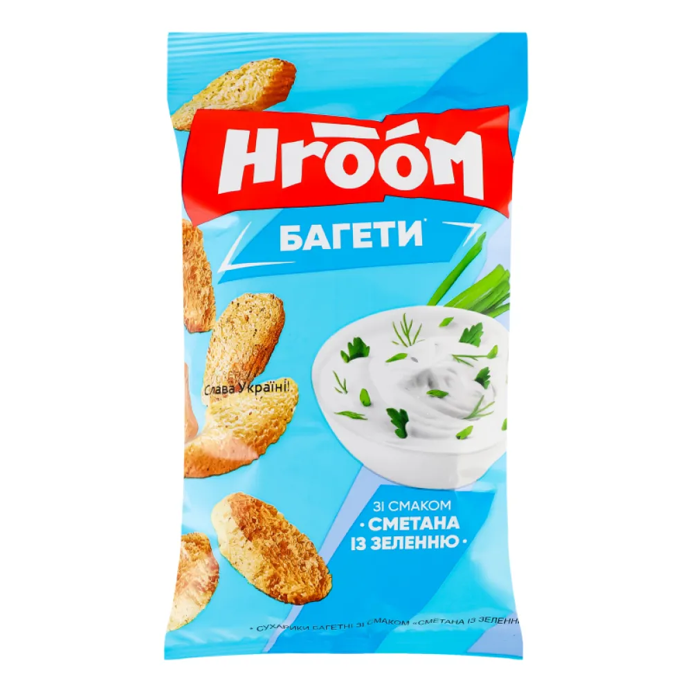 Сухарики Hroom Баг.Смет-зел. 60гр  арт. 06698 