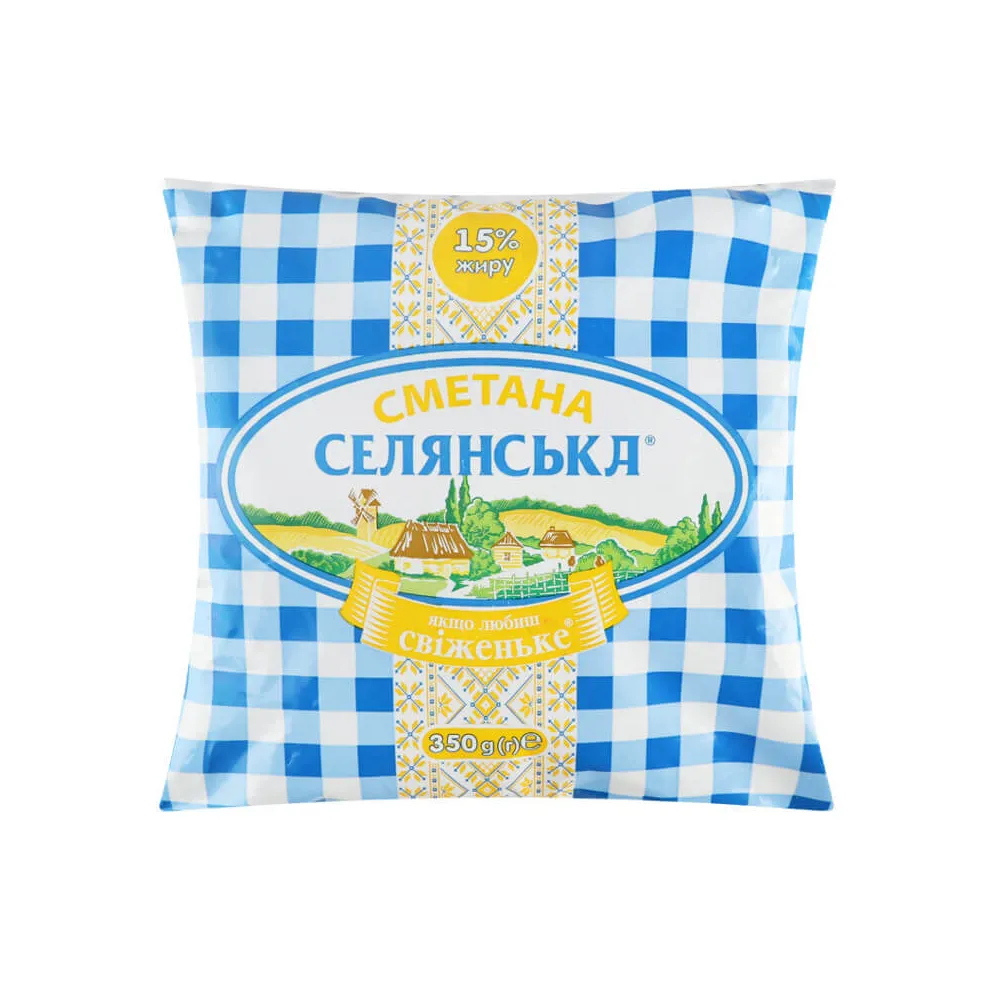 Сметана Селянське 15% пл. 350гр  арт. 01597 