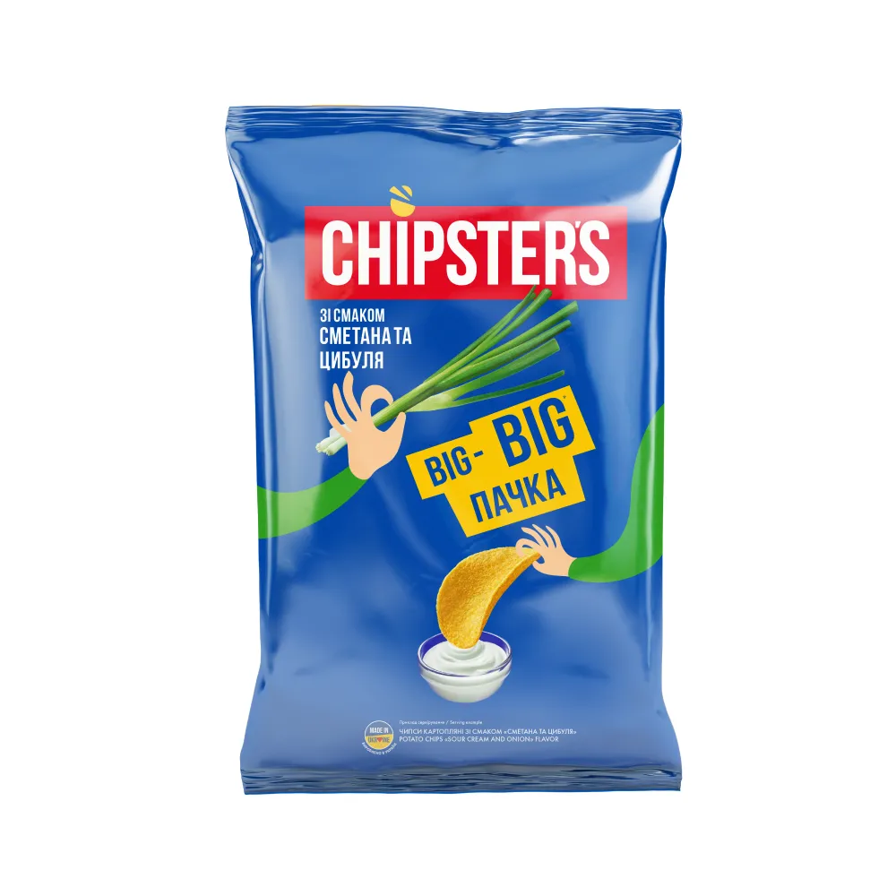 Чипси Chipster's Сметана та цибуля 70гр  арт. 00612 