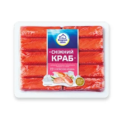 Крабові палички Водний світ з мясом краба 250гр  арт. 01752
