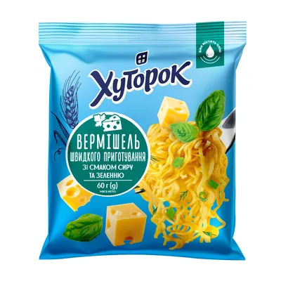 Вермішель швидкого приготування Хуторок Сир 60гр  арт. 09653