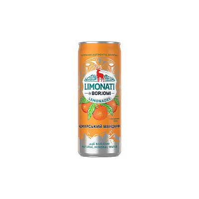 Напій газований Borjomi Лимонад Мандарин з/б 0,33л  арт. 06429