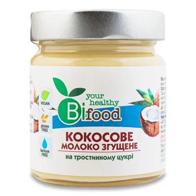 Згущене молоко BIfood Кокосове на трос.цукрі 240гр  арт. 05956