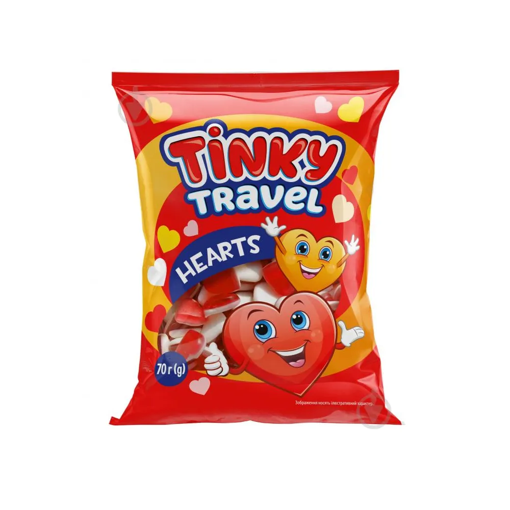 Желейна цукерка Vale Trinky Travel Hearts 70гр  арт. 07604 
