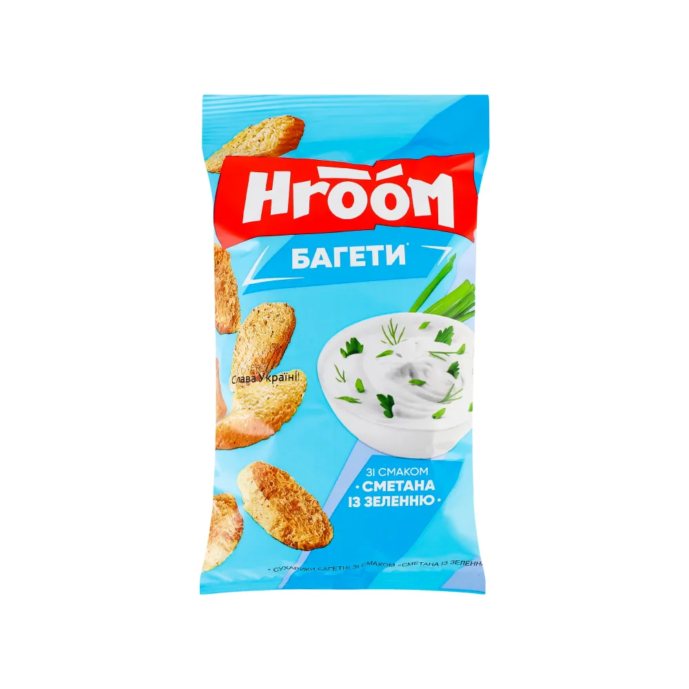 Сухарики Hroom Баг.Смет-зел. 60гр  арт. 06698 