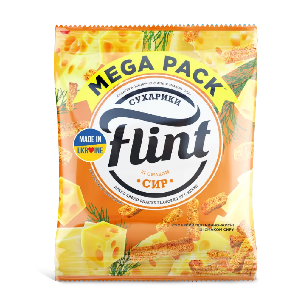 Сухарики Flint пшен.-житн. сир 100гр  арт. 06709 