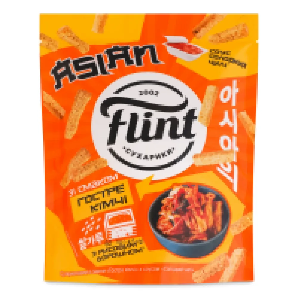 Сухарики Flint пшен.Гостре кімчі 60гр  арт. 10971 