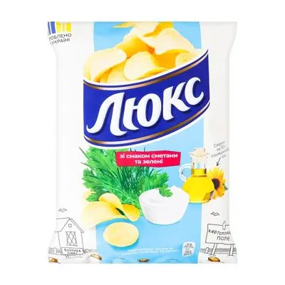 Чипси Люкс сметана-зелень 105гр  арт. 10068