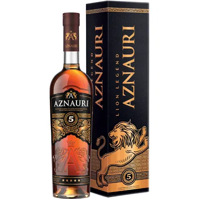 Коньяк Aznauri 5* сувен.коробка 0.5л  арт. 02193