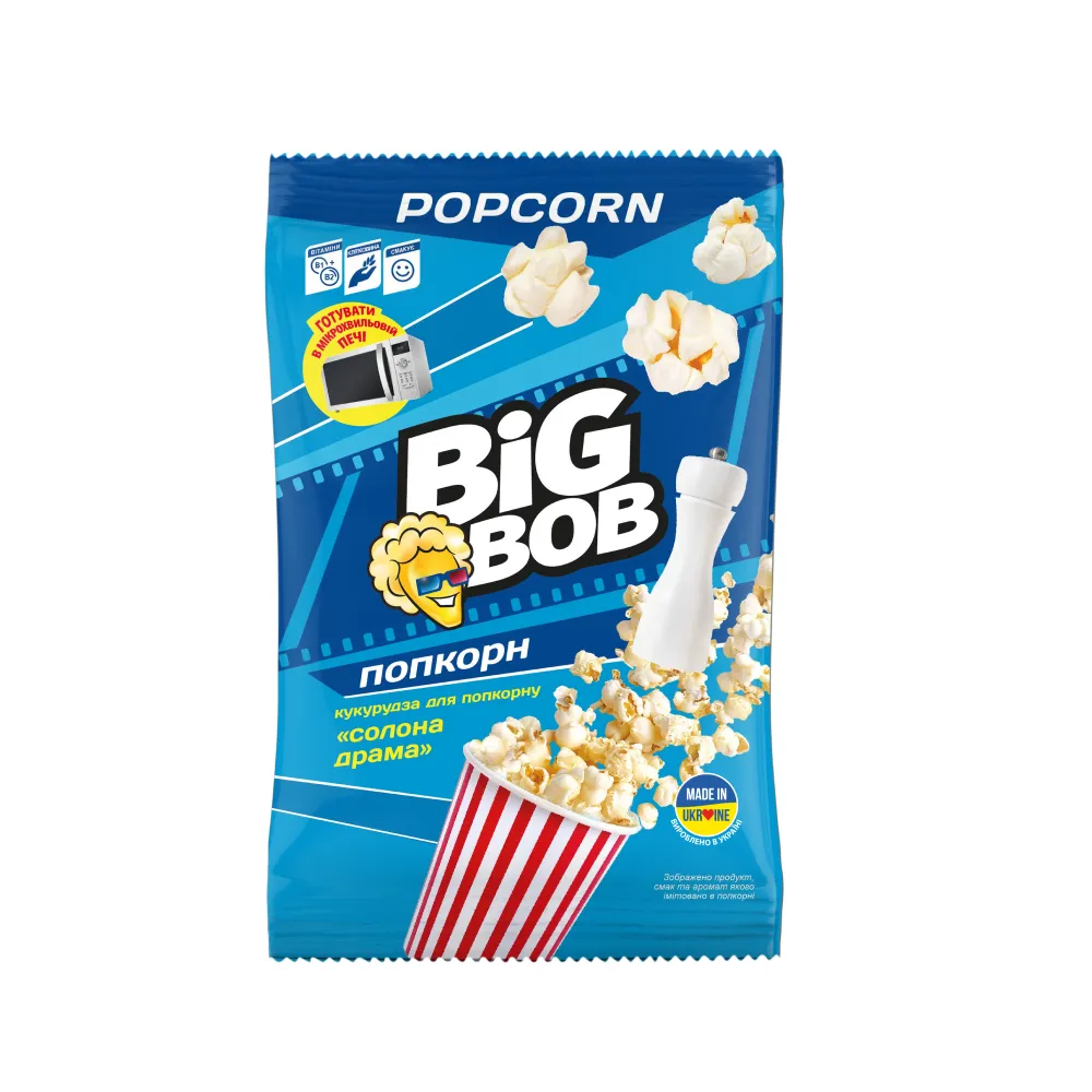 Кукурудза для попкорну Big Bob Солона Драма 90гр  арт. 00594 