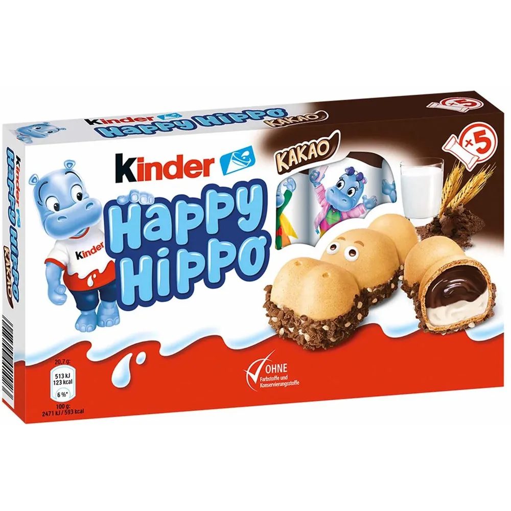 Вафля Kinder Happy Hippo cacao 103.5гр  арт. 08066 