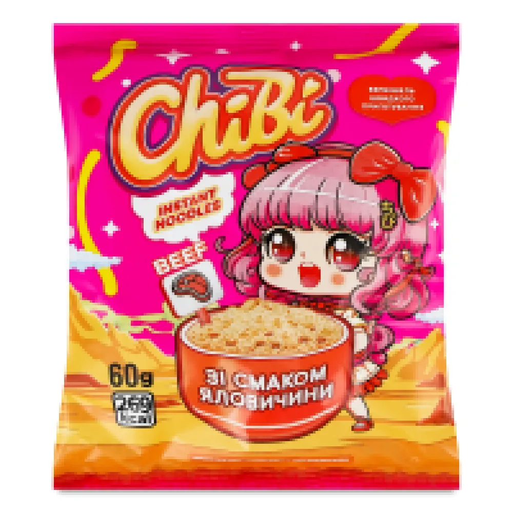 Вермішель швидкого приготування ChiBi Ялов. 60г  арт. 07394 
