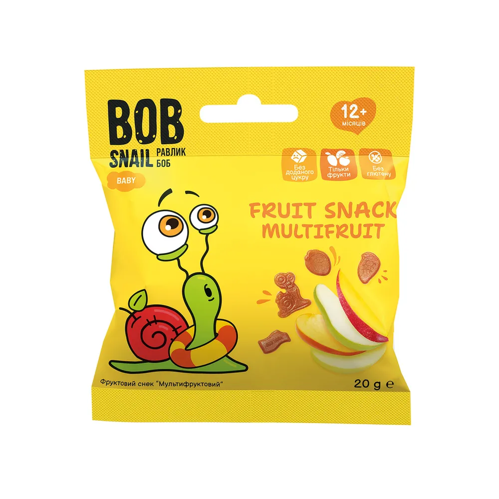 Фруктовий снек Bob Snail Мультифр. 20гр  арт. 06735 