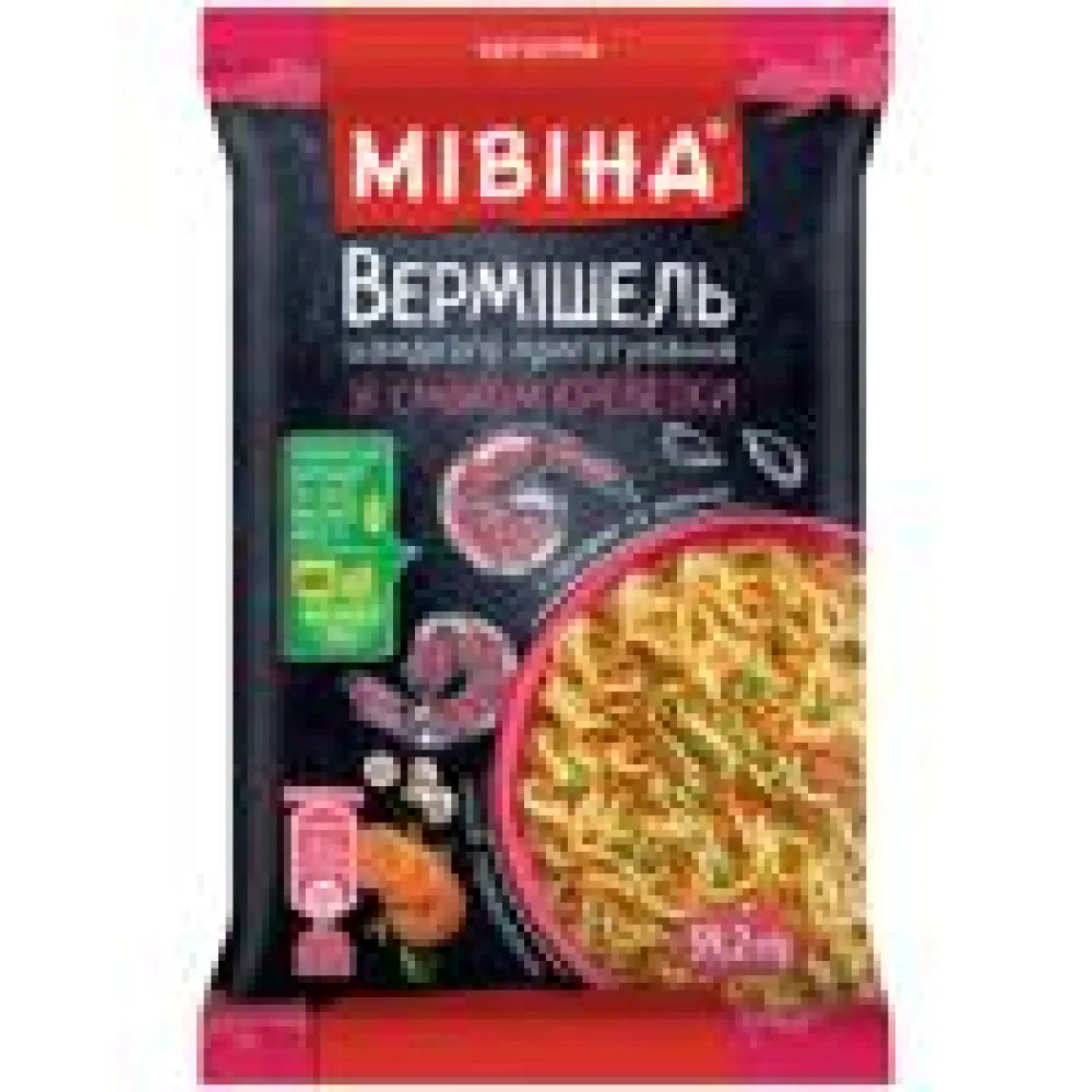 Вермішель швидкого приготування Мівіна Креветка 59,2гр  арт. 10153 