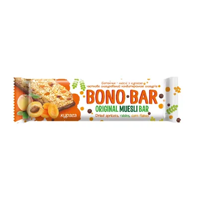 Батончик Bono Bar Мюслі-курага 40гр  арт. 00421