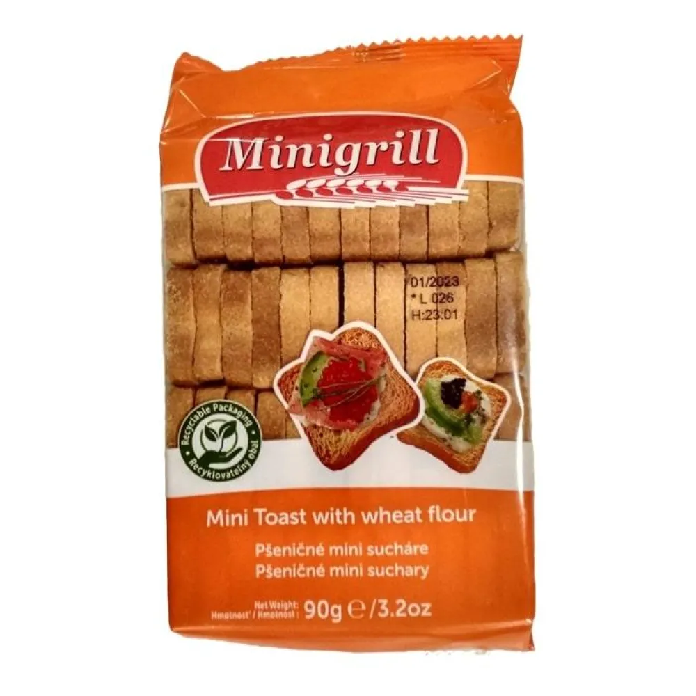 Тости MINIGRILL пшеничні 90гр  арт. 02023 