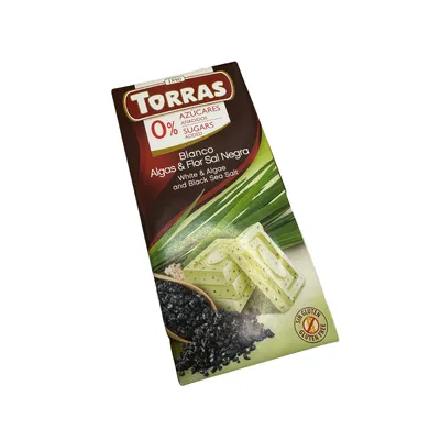 Шоколад Torras білий з зел. б/ц 75гр  арт. 02910