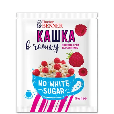 Вівсяна каша Dr.Benner Чіа-малина 40гр  арт. 11092