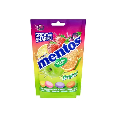 Цукерка Mentos Жув. фрукт.мікс 160гр  арт. 07280
