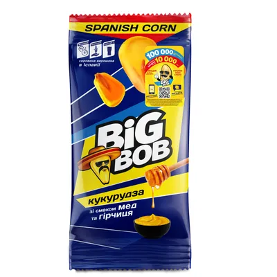 Кукурудза смажена Big Bob мед та гірчиця 60гр  арт. 03650