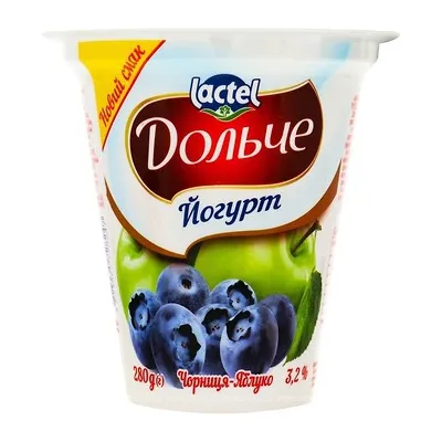 Йогурт Дольче Чорниця-яблуко 280гр  арт. 04386
