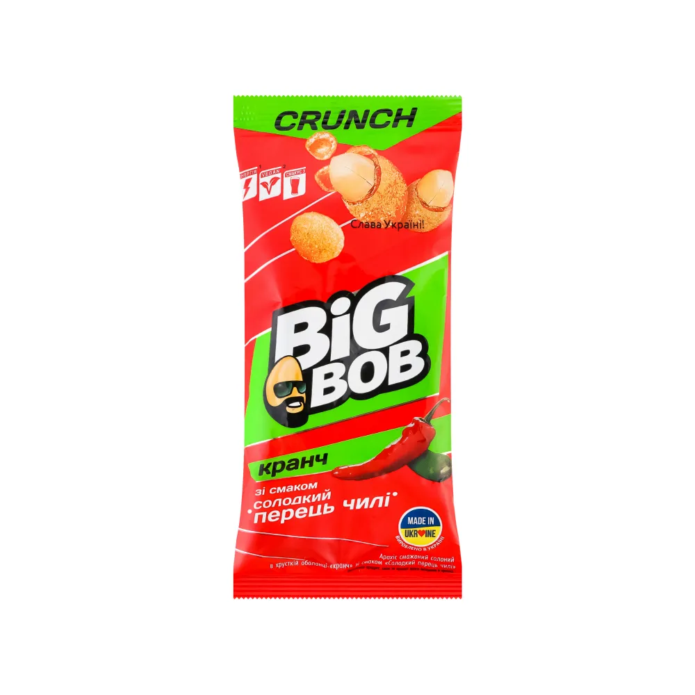 Арахіс Big Bob Кранч Солодкий перець чилі 55гр  арт. 00597 