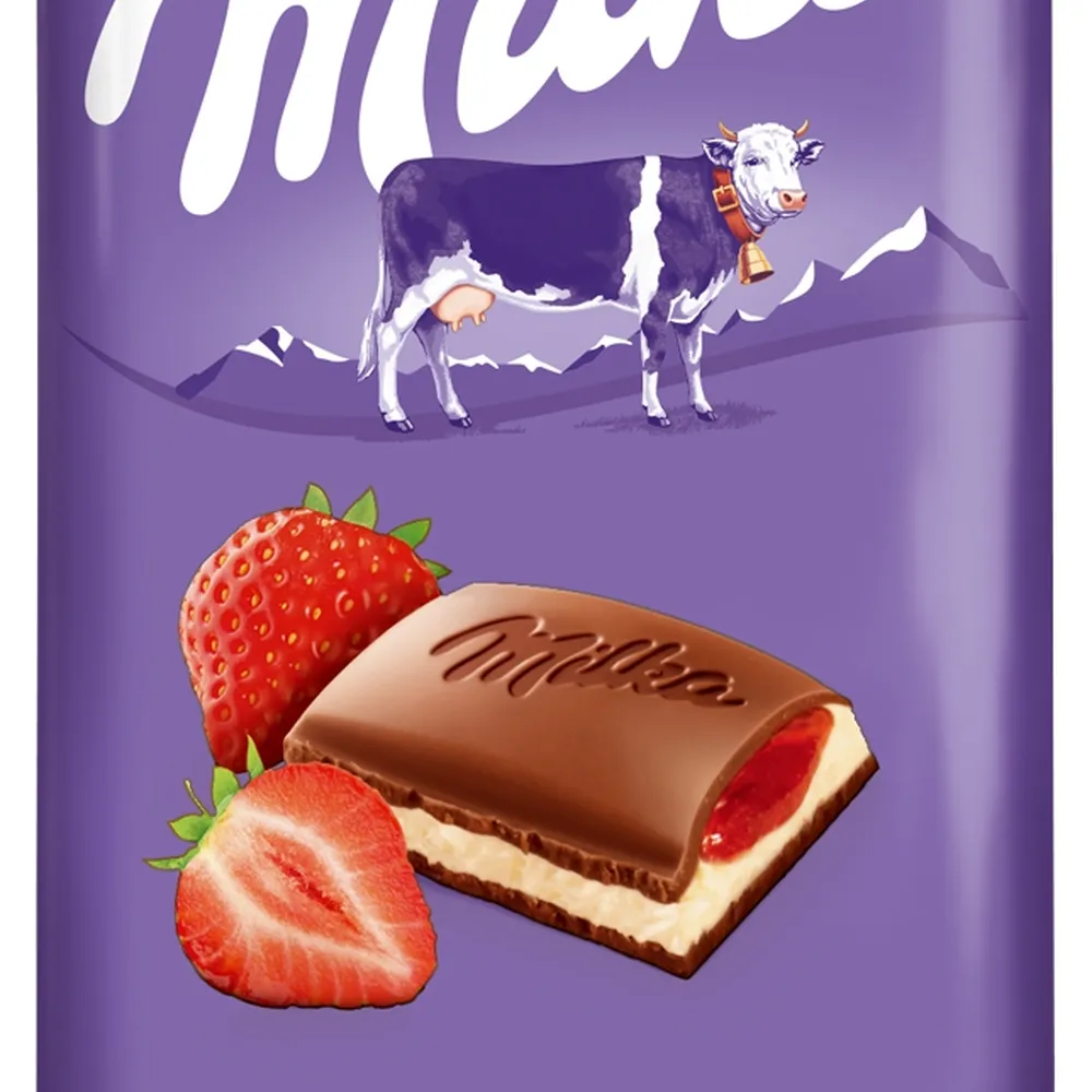 Шоколад Milka Полуниця 90гр  арт. 06936 