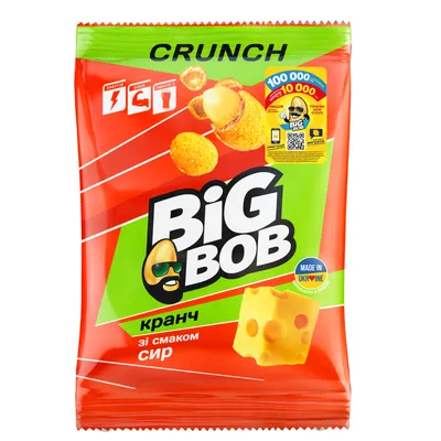Арахіс Big Bob Кранч Сир 90гр  арт. 08567