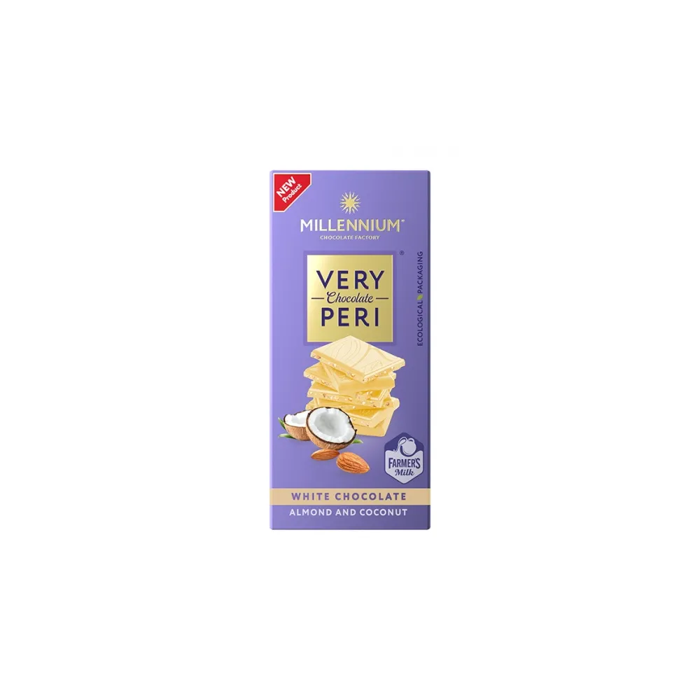 Шоколад Very Peri Біл.з мигд.та кокос.струж. 85гр  арт. 07050 
