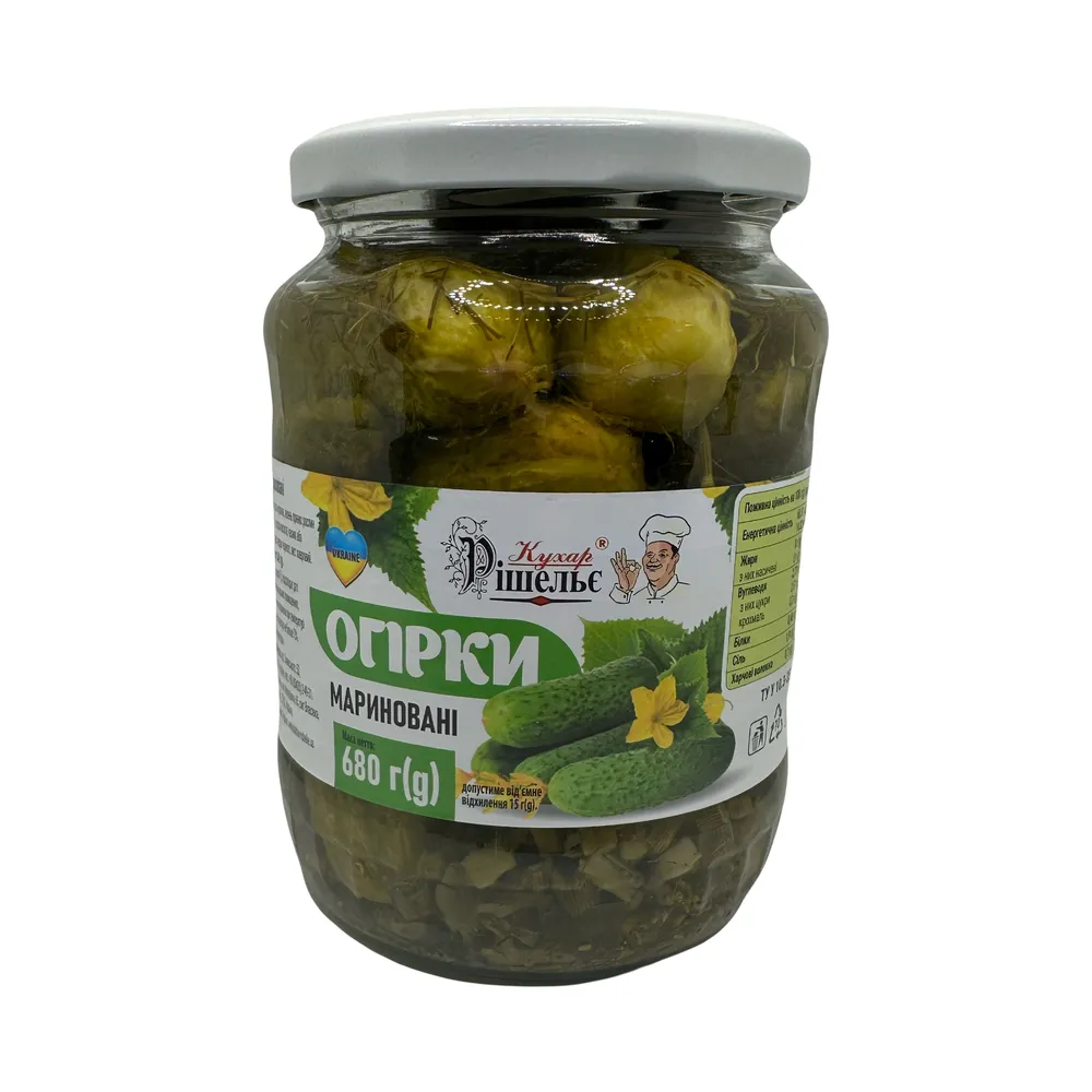 Огірки Кухар Рішелье мариновані 680гр  арт. 08508 