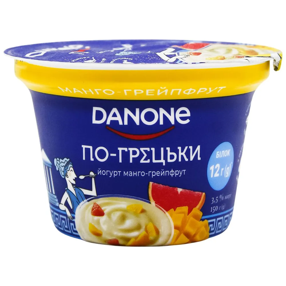 Йогурт Danone по-Грецьки стак. манго-грейф. 150гр  арт. 10111 