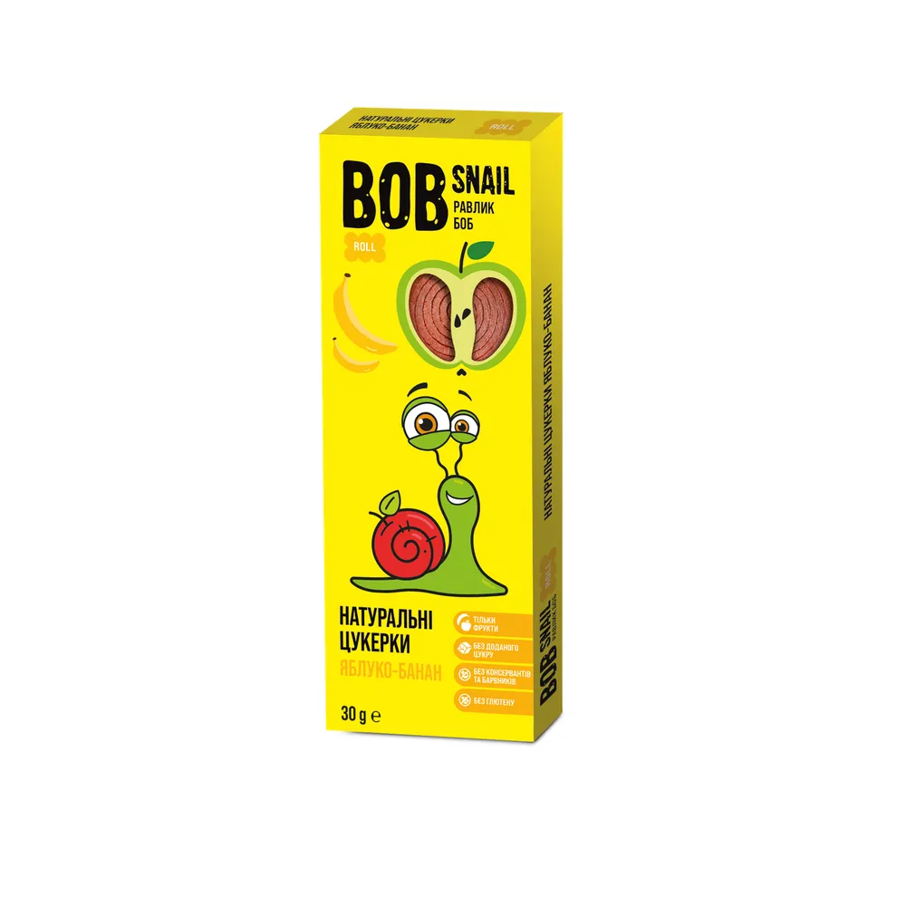 Цукерка Bob Snail Ябл\бан 30гр  арт. 02303 