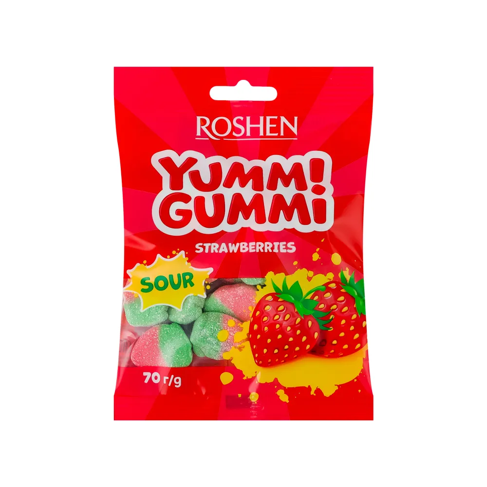 Желейна цукерка Yummi Gummi Полуниця Акц. 70гр  арт. 09273 