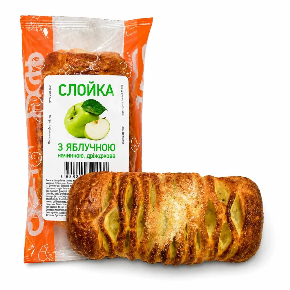 Слойка НБХЗ з яблоком 90гр  арт. 10108 