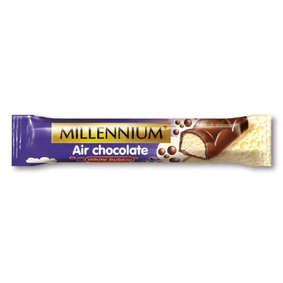 Батончик Millennium Пористий молочний та білий 32гр  арт. 02386