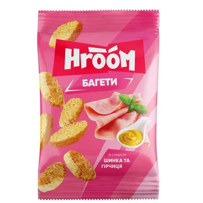 Сухарики Hroom Баг.Шинка та гірч. 60гр  арт. 06700