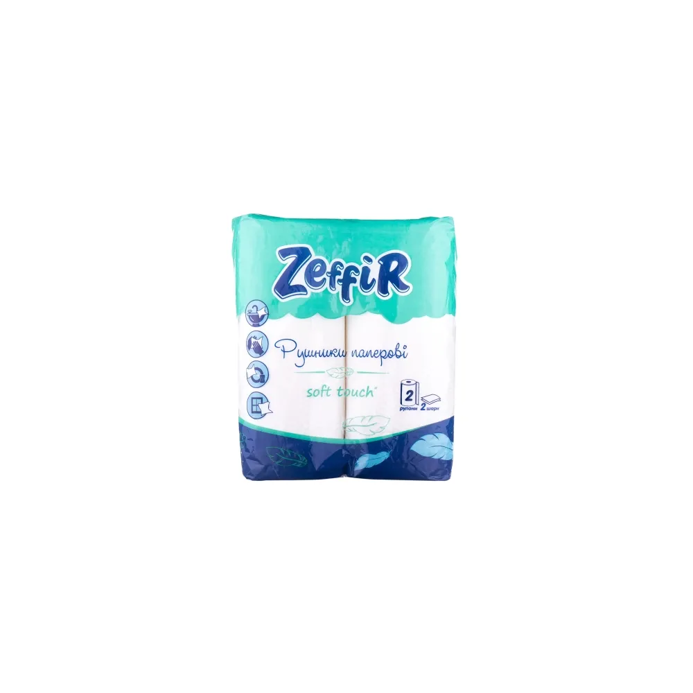 Рушник паперовий Zeffir 2рул.  арт. 06747 