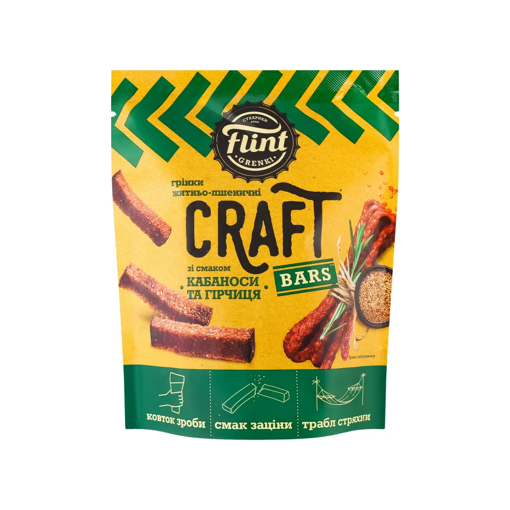 Грінки Flint Craft каб/гірч 80гр  арт. 01901 
