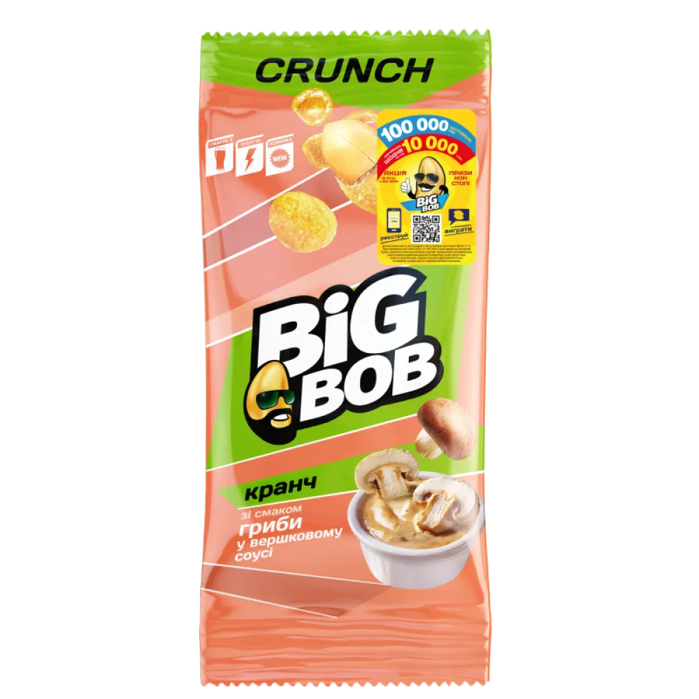 Арахіс Big Bob Кранч в обол. гриби у верш.соусі 55гр  арт. 05901 