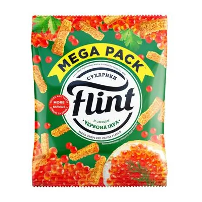 Сухарики Flint пшен.-житн.Червона ікра 100гр  арт. 10204