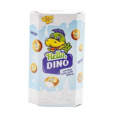 Крекер Обана! Hello Dino молочний 50гр  арт. 09605