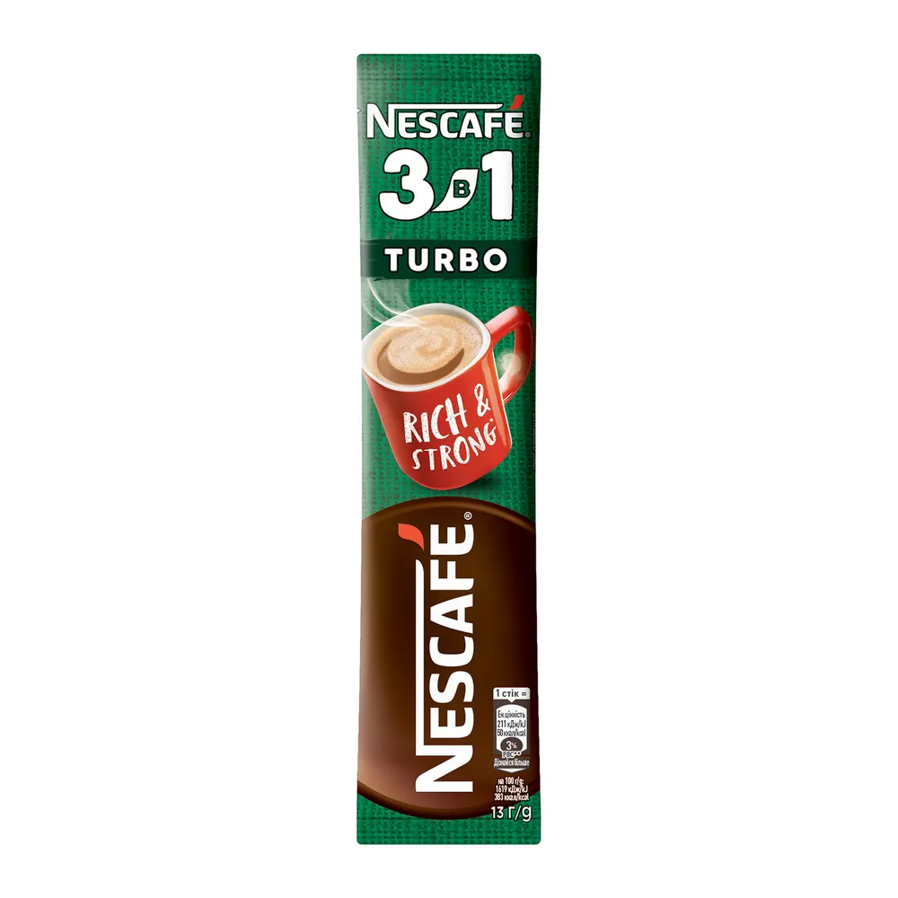Кава стік Nescafe 3в1 турбо 13гр  арт. 01176 