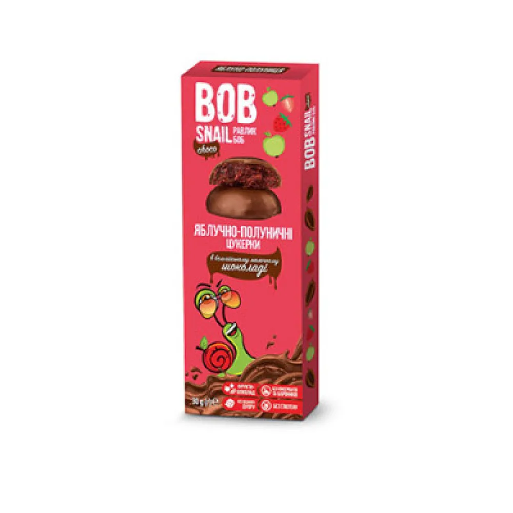 Цукерка Bob Snail Яблучно-виш. в шок. 30гр  арт. 07111 