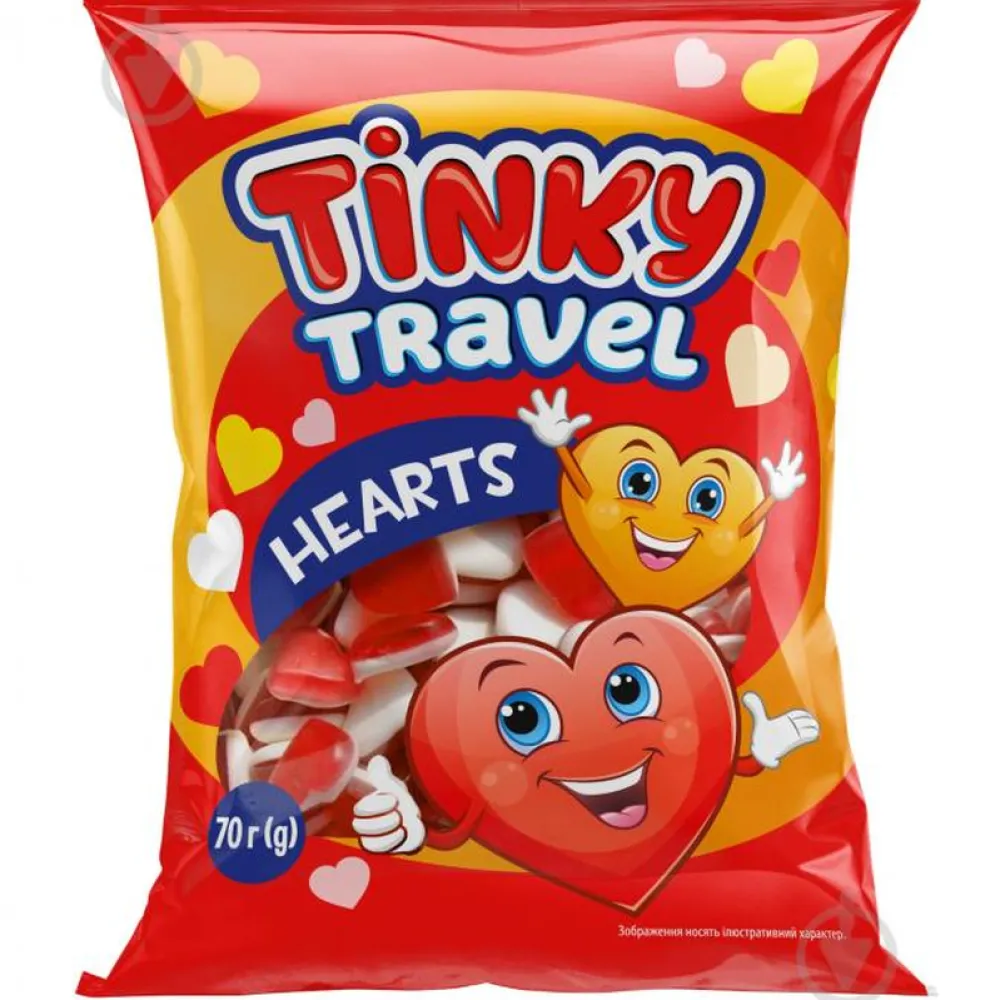 Желейна цукерка Vale Trinky Travel Hearts 70гр  арт. 07604 