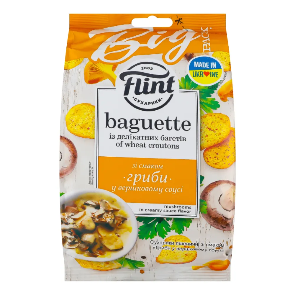 Сухарики Flint Baguette Гриби у соусі 140гр  арт. 03831 