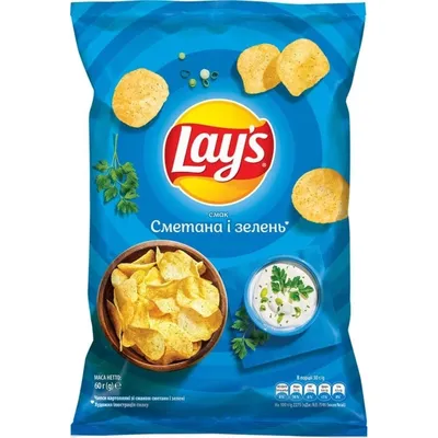 Чипси Lay's смет-зелень 60гр  арт. 06585
