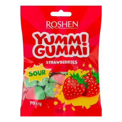 Желейна цукерка Yummi Gummi Полуниця Акц. 70гр  арт. 09273